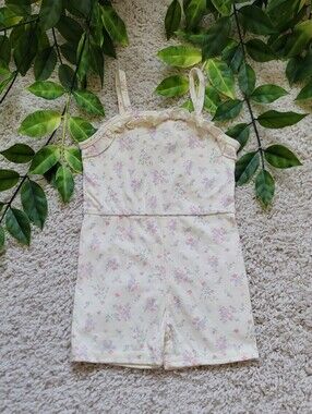 Baby Girl Pastel Yellow Floral Romper (12-18 Months)